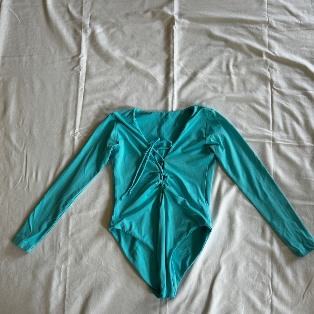 San Lorenzo Teal Long Sleeve One Piece